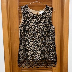 Neiman Marcus Black Floral Lace Blouse